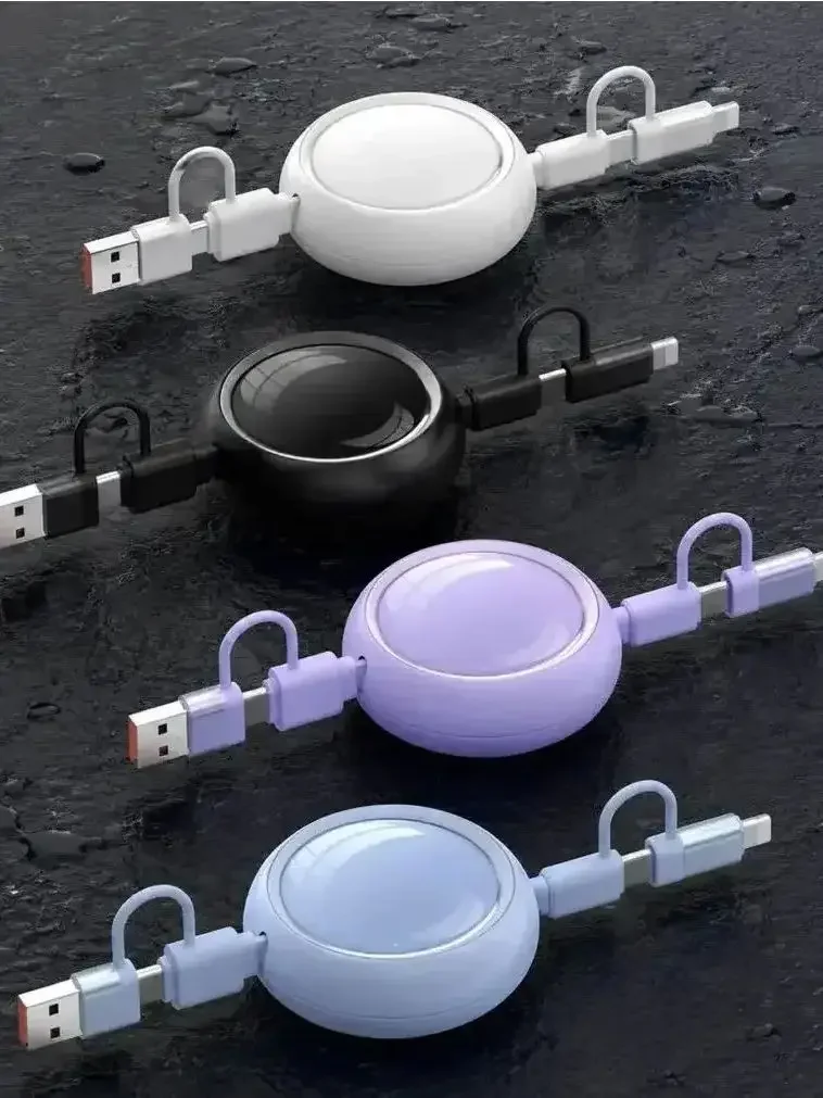 HTMCK 100W Retractable USB Type C Cable Fast Charging USB a to Type C Data Cable for iPhone Samsung Xiaomi Mobile Phone Wire