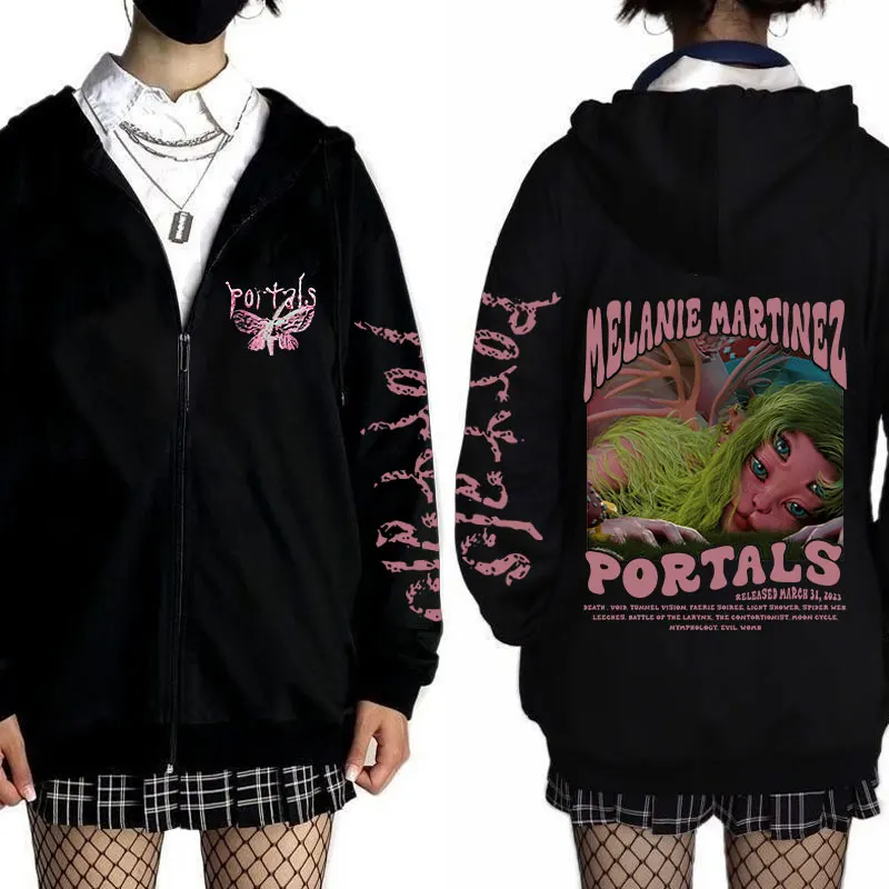 Melanie Martinez Portals Tour Zipper Hoodies Harajuku Aesthetic Zip Up Sweatshirts Hip Hop Streetwear Men Clothing Jacket Coats