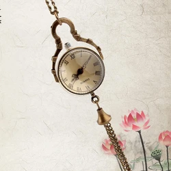 New Fashion Vintage Retro Round Ball Quartz Fob Pocket Watch Tassel Sweater Necklace Chain Jewelry Gifts For Women