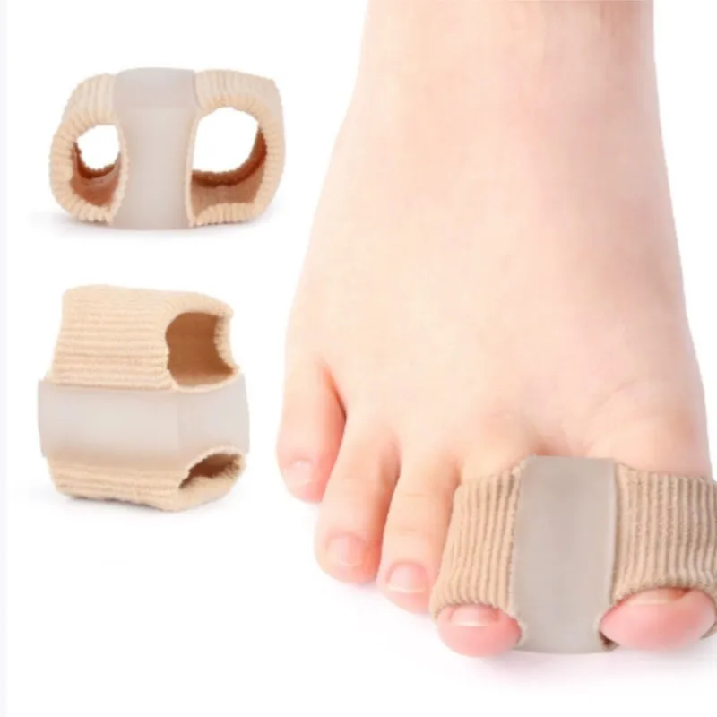 2PCS Simple Double Hole Bunion Corrector Silicone Big Toe Separator Daily Hallux Valgus Correction Orthopedic Pedicure Care Tool