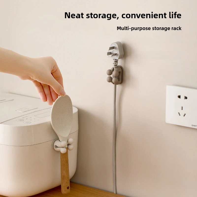 

1PCS FaSoLa Rice Spoon Storage Rack Kitchen Rice Cooker Shovel Holder Silicone Fixed Rack Non Stick Rice Spoon Placement Rack