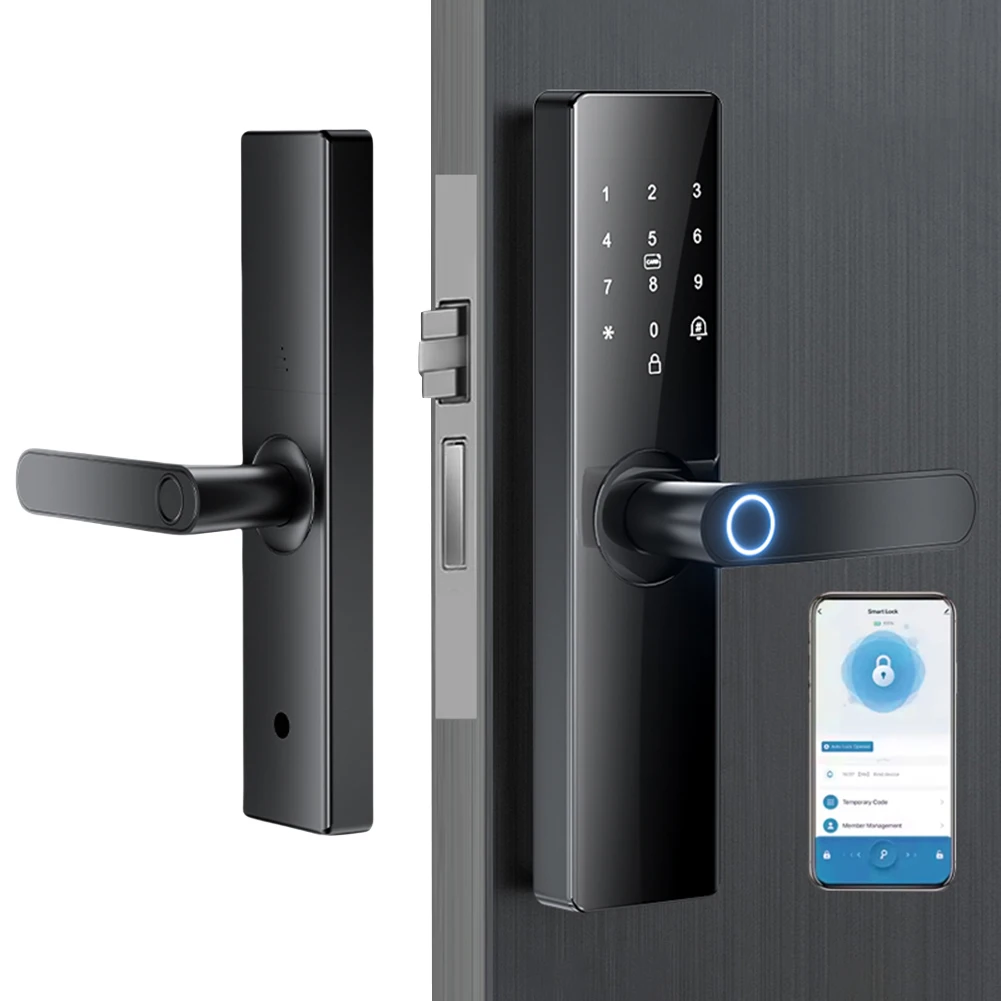 

Fingerprint Door Lock Fingerprint / IC Card / Password / Key Unlock Digital Electronic Lock Electric Door Knob for Front Door