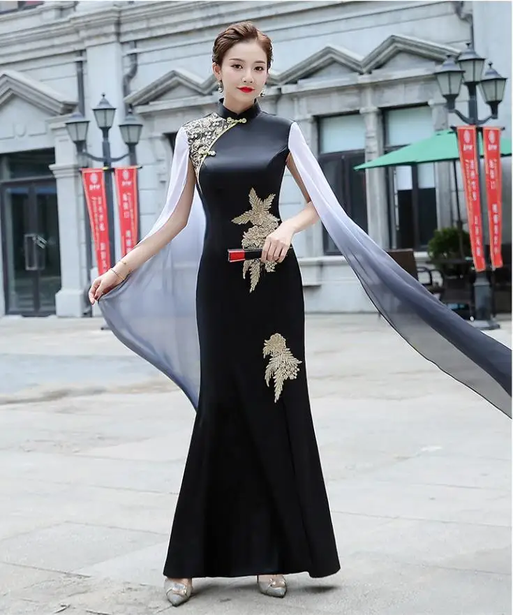 

Novelty Dress Women New Arrival Dress Cheongsam Wedding Evening Party Dress Classic Button Qipao Stage Performance Costume
