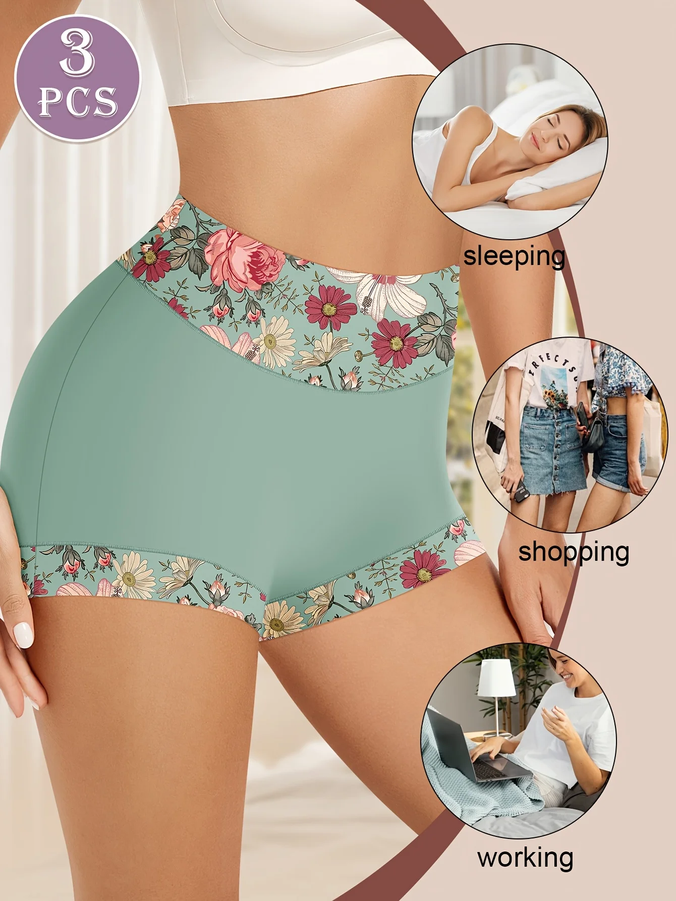 3pcs Plus Size High-Waist Shapewear Panties for Women - Tummy Control & Butt Li… - Image 4