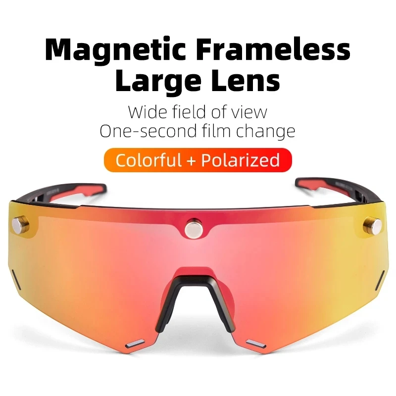 Bicycle Sunglasses Magnetic Change-piece Split HD Large Frameless Lens Tr90 Frame Outdoor Cycling Glasses Sport Eyewear