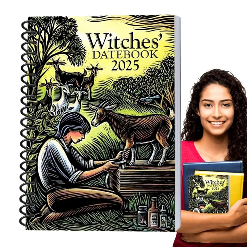 Додаток ведьм 2025. Современный журнал ведьмы Grimoire. Красивая новинка-планировщик. Еженедельно и ежемесячный для друзей семьи.