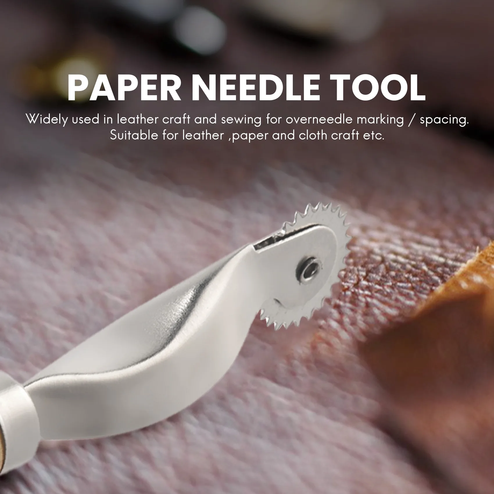 صديقة للبيئة 1 قطعة مقبض الخشب عجلة إبرة الزائدة الجلود إبرة تباعد ورقة ثقب أداة الروليت 2 مللي متر