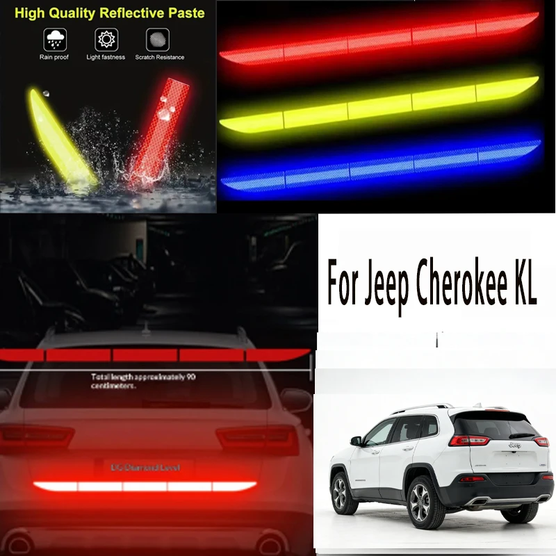 

For Jeep Cherokee KL 1pcs Reflective Warning Safety Tape-Car Trunk Anti-Collision