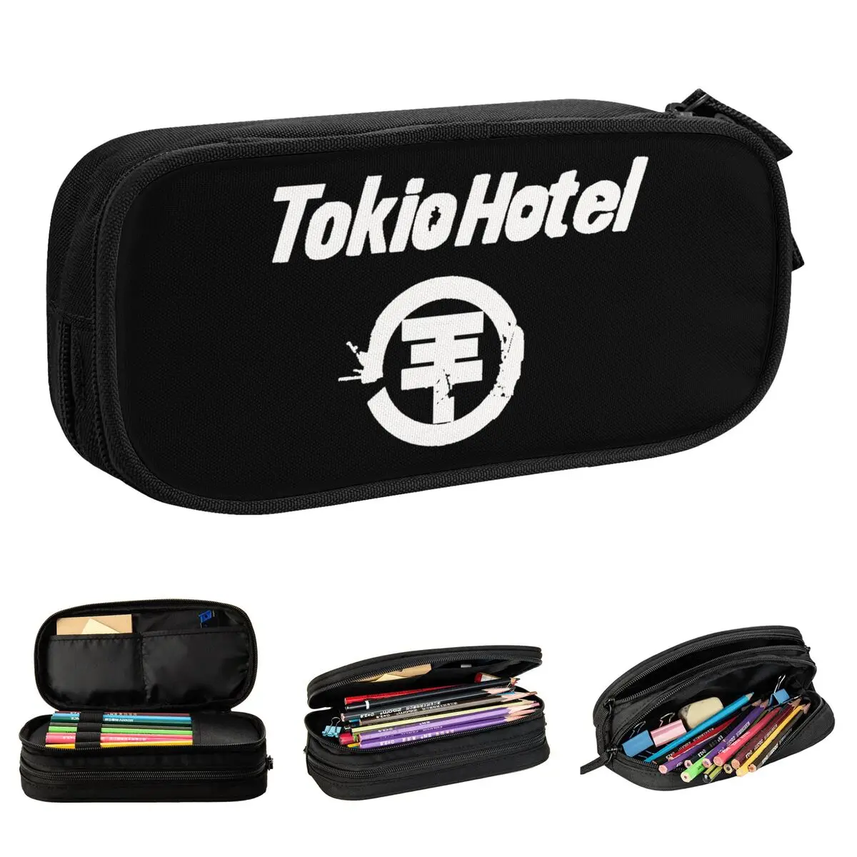 New Genres Pop Rock Tokio Hotel Logo Pencil Cases Pencilcases Pen Box for Girls Boys Large Bag School Supplies Gift Stationery