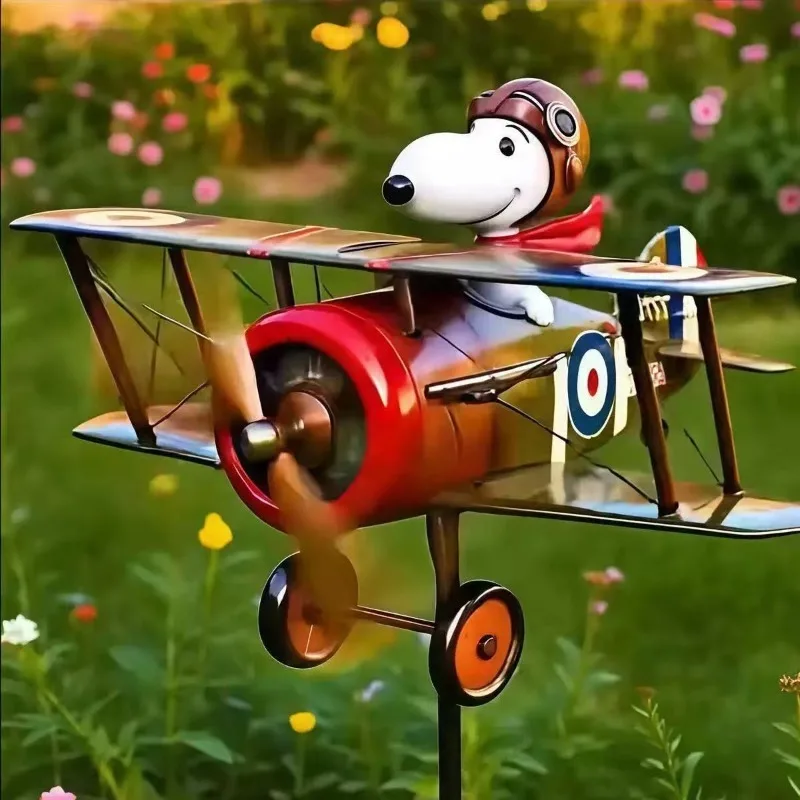 

Snoopy Metal Windmill Creative Courtyard Garden Lawn Decoration Wind Collector Magical Kinetic Energy Metal Windmill Rotator