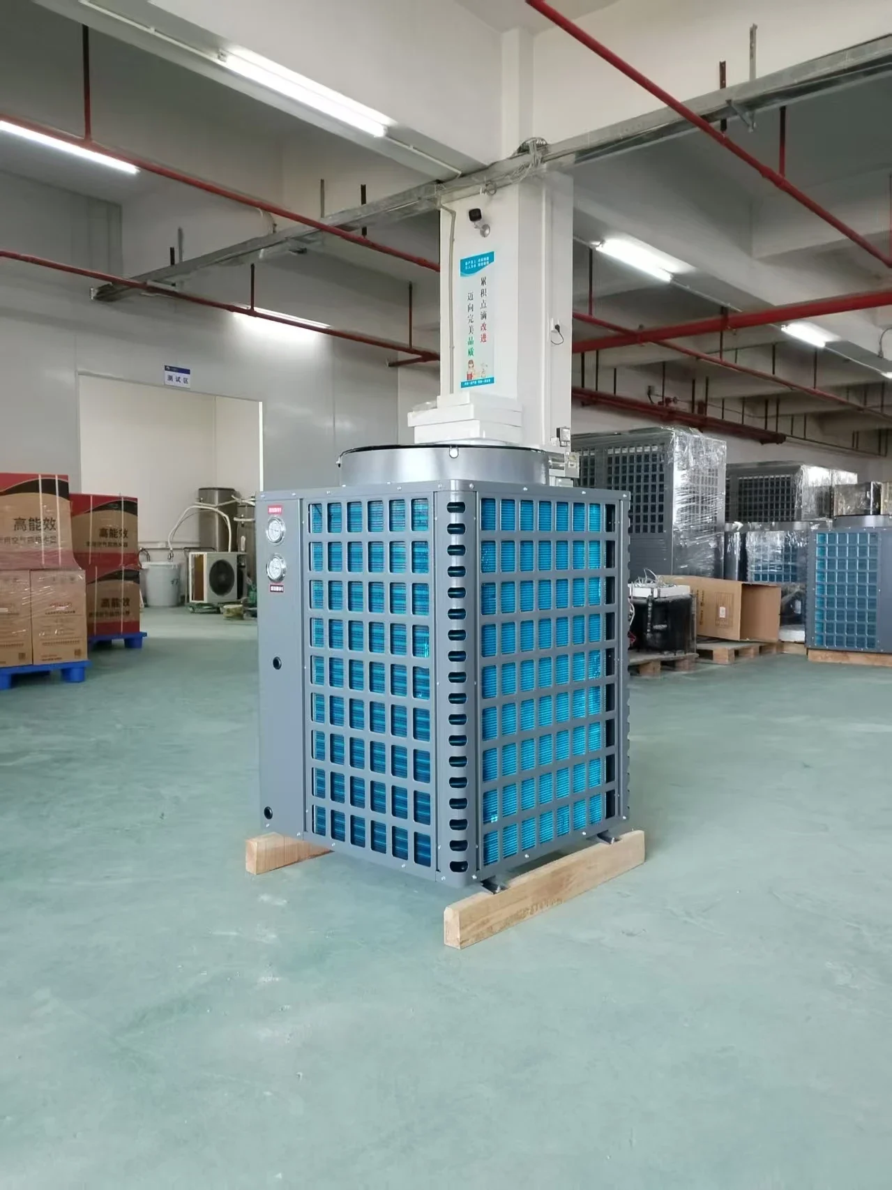 Commercial Factory Supplied Vertical Stainless Steel Air Source Heat Pump Water Heater R410A Electric Power Source