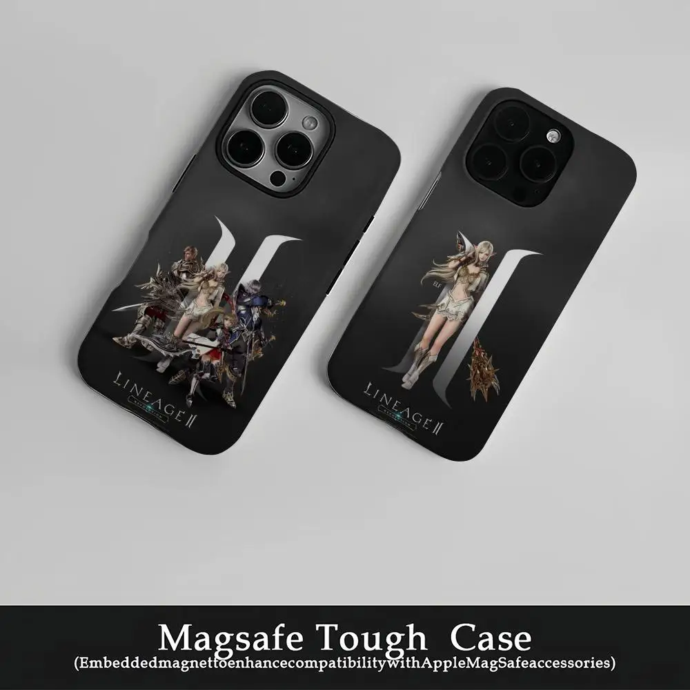

Game L-LINEAGE- 2 Phone Case Film Korean INS For IPhone 16 15 14 13 12 11 Pro Max Plus Luxury Magnetic Double-layer Cover