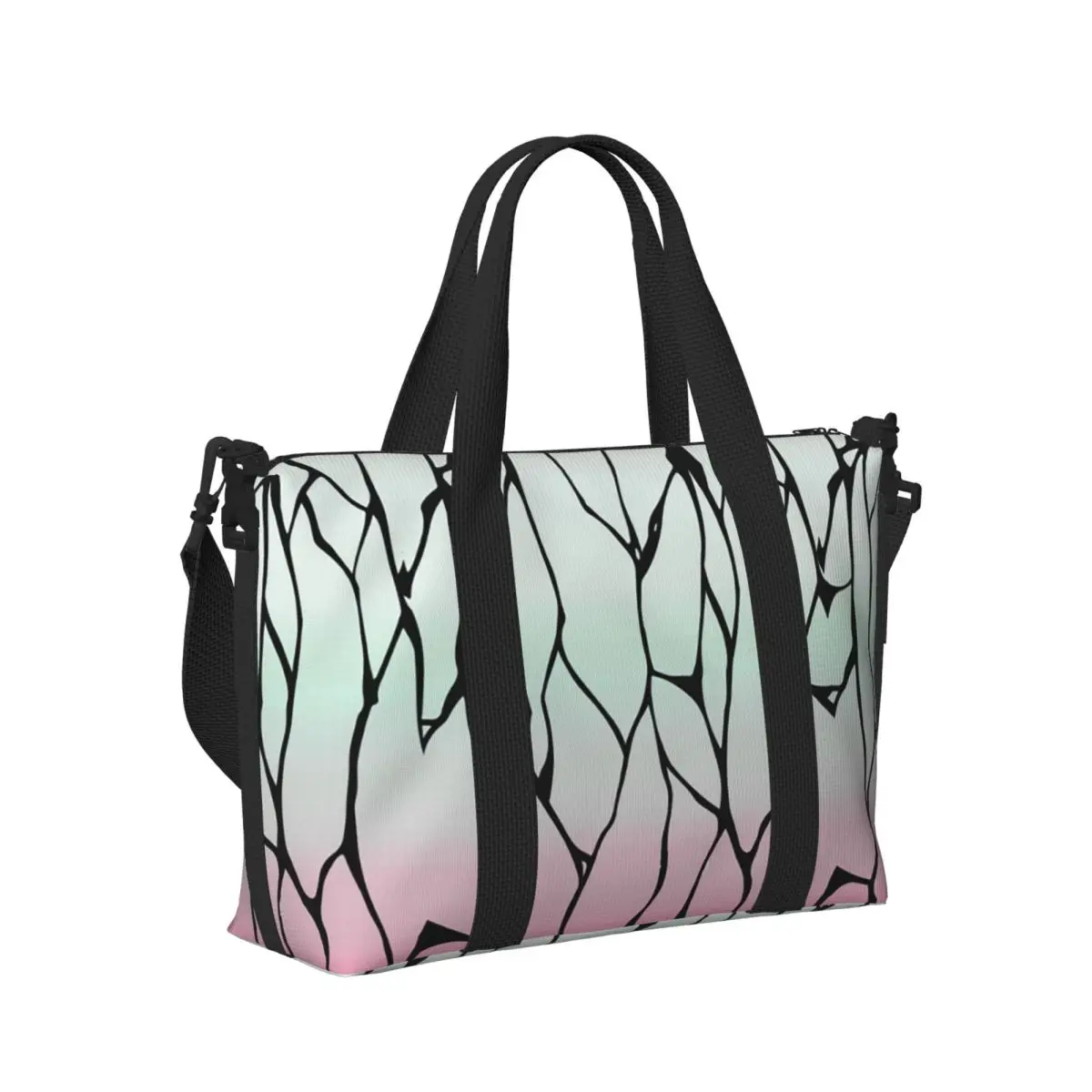 

Пляжная дорожная сумка в стиле аниме Kamado Tanjirou Demon Slayer, большая вместительная сумка-тоут для тренажерного зала, йоги, женская дорожная сумка для покупок