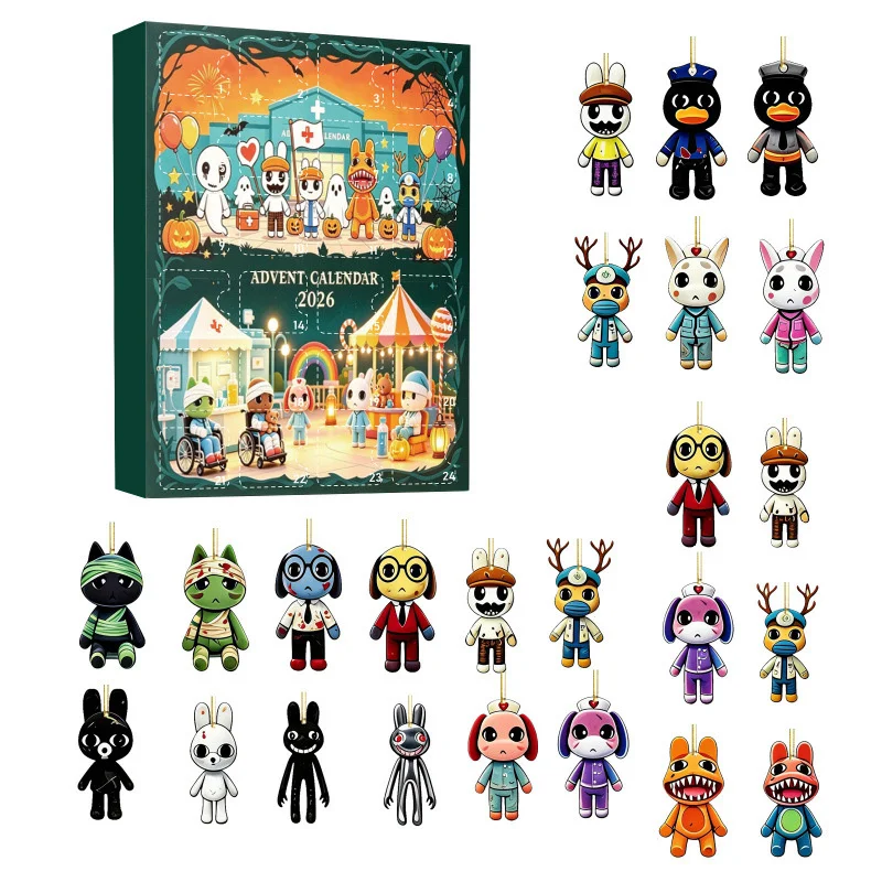 Advent Calendar 2026 24 Days Countdown Blind Box Horror Doll Toy Acrylic Pendant Christmas Surprise Gifts For Kids Boys Girls - view 2