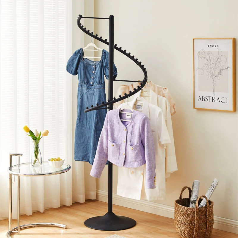 

Rotating Coat Rack Modern Floor Standing Garment Organizer Multi-Functional Clothing Display Stand Space-Saving Wardrobe Hanger