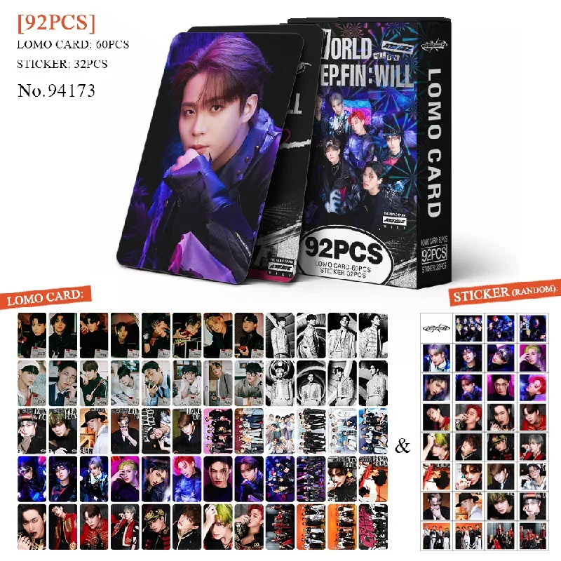 92PCS Kpop ATEEZ New Album THE WORLD EP.FIN : WILL Lomo Cards Photocards Photo Print Card SEONGHWA YUNHO YEOSANG SAN Fans Gift image 3