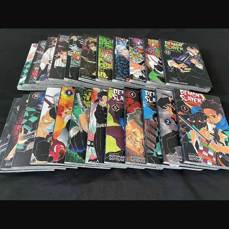 Anime Demon Slayer Manga Book, Kimetsu Não, Yaiba, Japão, Juventude, Adolescentes Fantasia, Science Mystery Suspense, Inglês, Vol 1-10, 10 Book