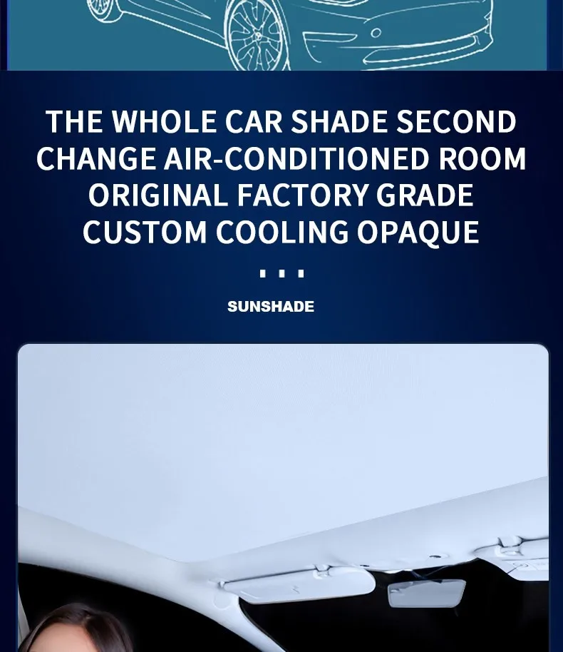 Heenvn Für Tesla Model 3 Y Model 3 Highland Model Y Juniper 2025 2026 Eiskleid-Schnallen-Sonnenschutz Sonnenblende Auto Vorne Hinten Sonnendach – Detail 5