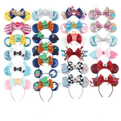 Disney Mouse Ears Headband Girl Princess Donuts Party Sequin bow headband Holiday DIY hair accessories
