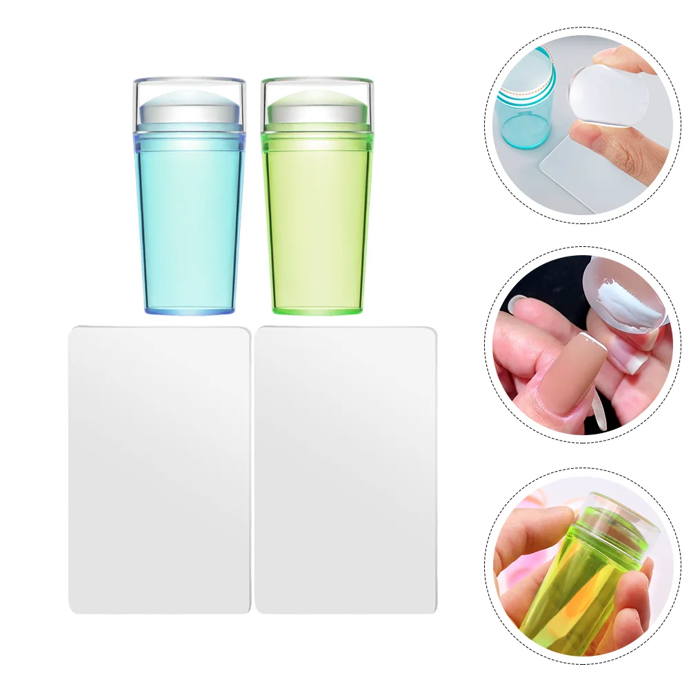 

2 Pcs Nail Stamp Tool Stamping Accessory Manicure Silicone Stampers Die Reliable DIY Silica Gel Head