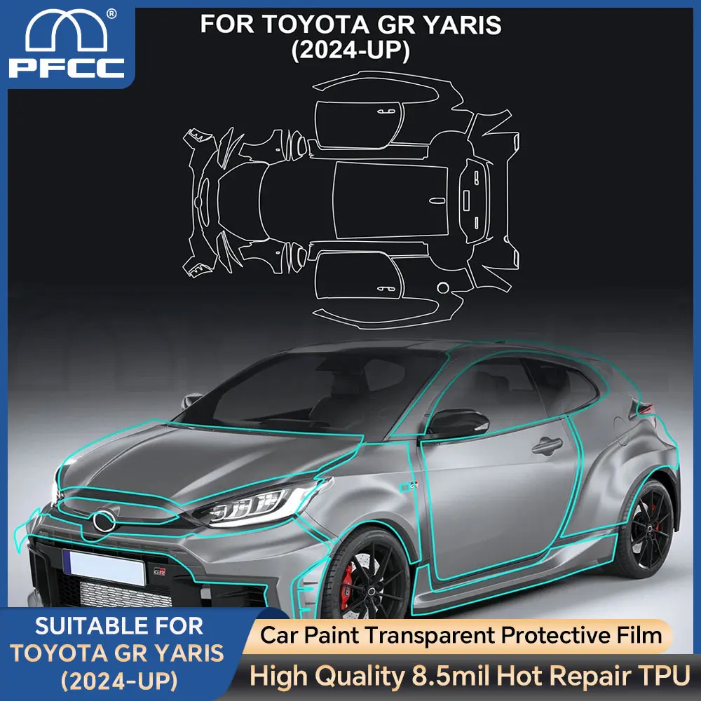 

Full Car Precut Paint Protection Film Clear PPF TPU For Toyota GR Yaris 2024-UP Pre-cut Anti-scratch Body Sticker Repair