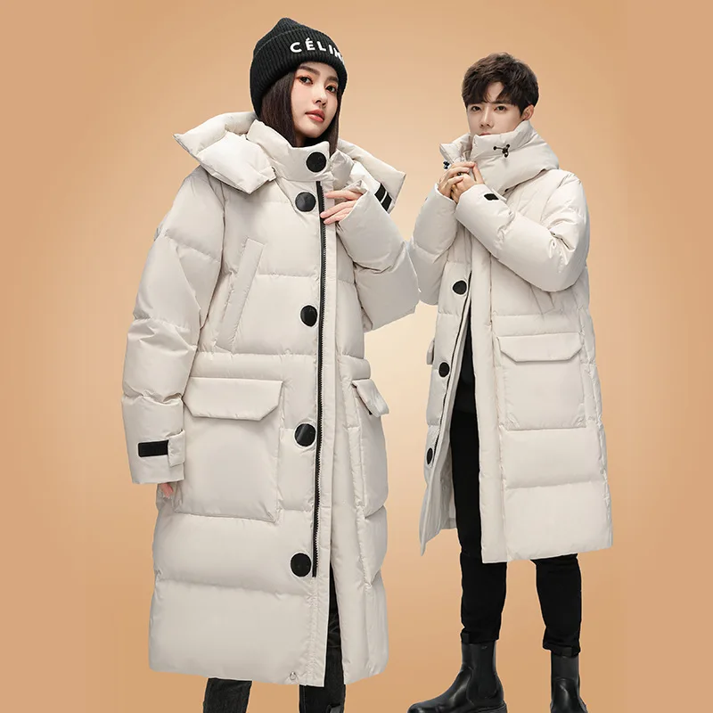 Giacca lunga invernale da uomo in piuma d'anatra da 500 g - Adatta per -30 ° C, Parka Giacca a vento da uomo, Cappotto da neve imbottito da donna