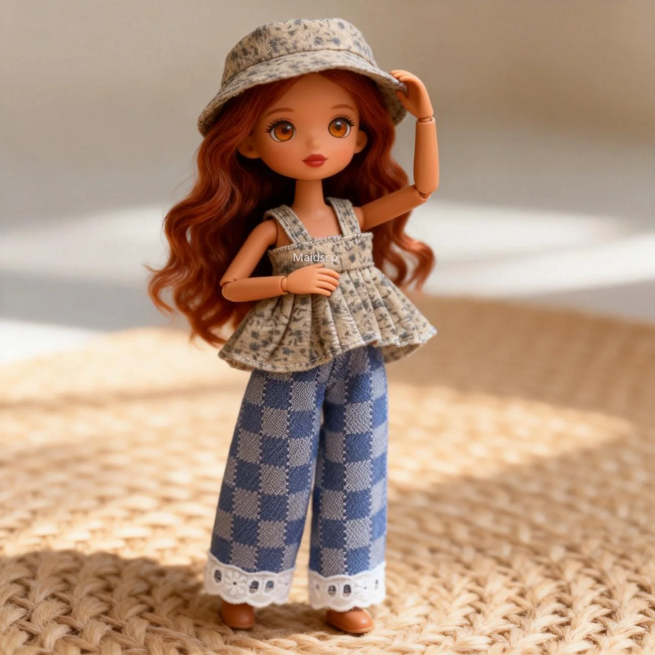 (服のみ) 30cm ファッションドール衣装セット - ソフトニット帽子 + カジュアルトップ + ストライプパンツ |   1/6ドール用のかわいいおしゃれな服