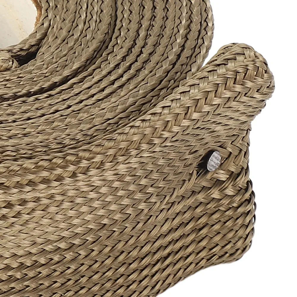 Durable Basalt Fiber Heat Shield Sleeve Fireproof Heat Proof Fuel Line Heat Shield Adjustable Wire Heat Shield Motorcycle Use