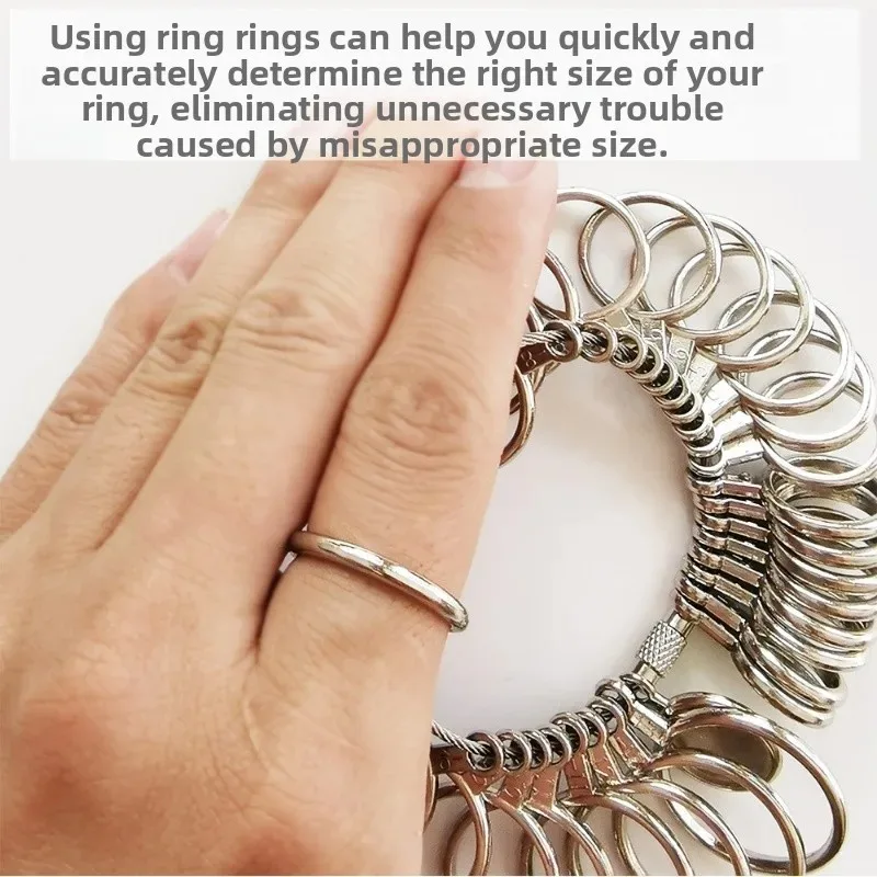 4-in-1 Metal/Plastic Ring Sizer Set - Ring Mandrel & EU/HK/US Size Finger Gauge for Diameter Measurement