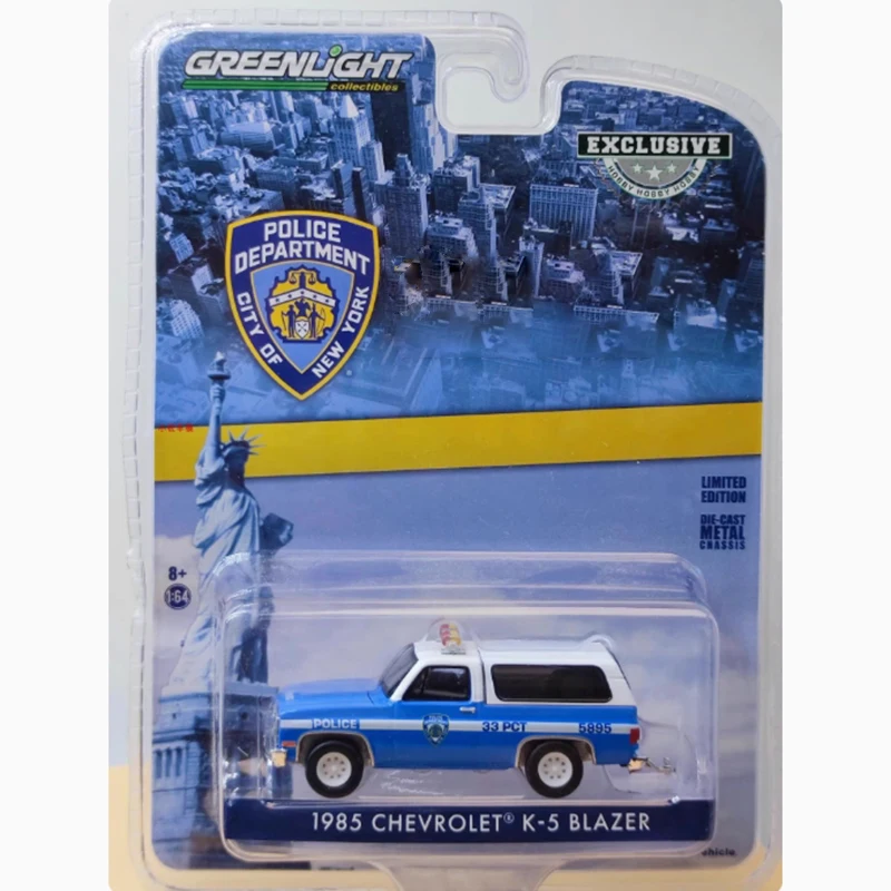 GreenLight 1:64 Scale 1985 K-5 Blazer Police Alloy Diecast Car Model Classics Adult Souvenir Gift Static Display