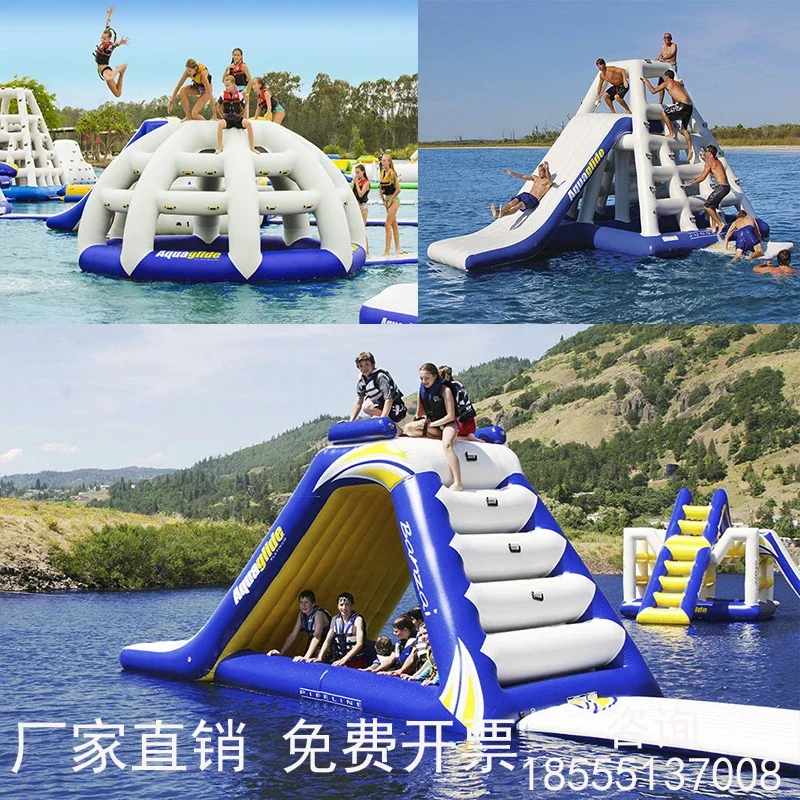 Inflatable mobile water park triangle slide small slide toy seesaw trampoline hot wheel floating toy