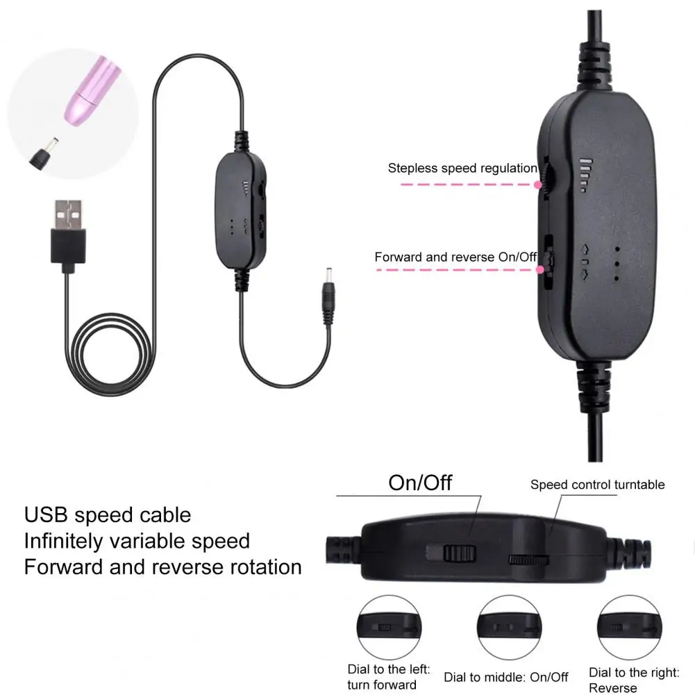 

Nail Polisher 1 Set Convenient USB Interface Ergonomic Professional Electric Nail Drill Set Salon Use