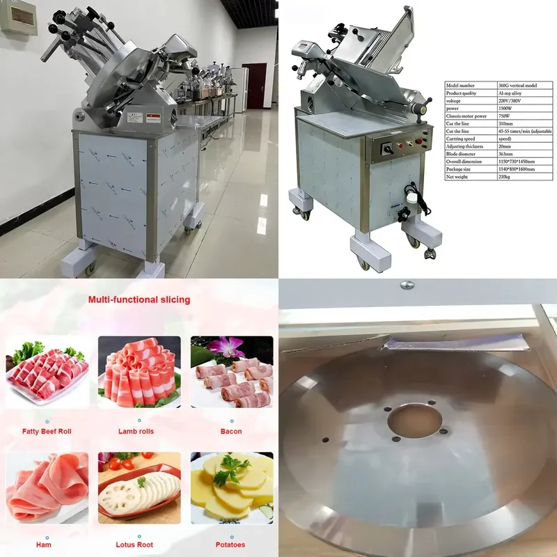for Kitchen Vertical Frozen Beef Slicer Commercial Automatic Frozen Meat Slicer
