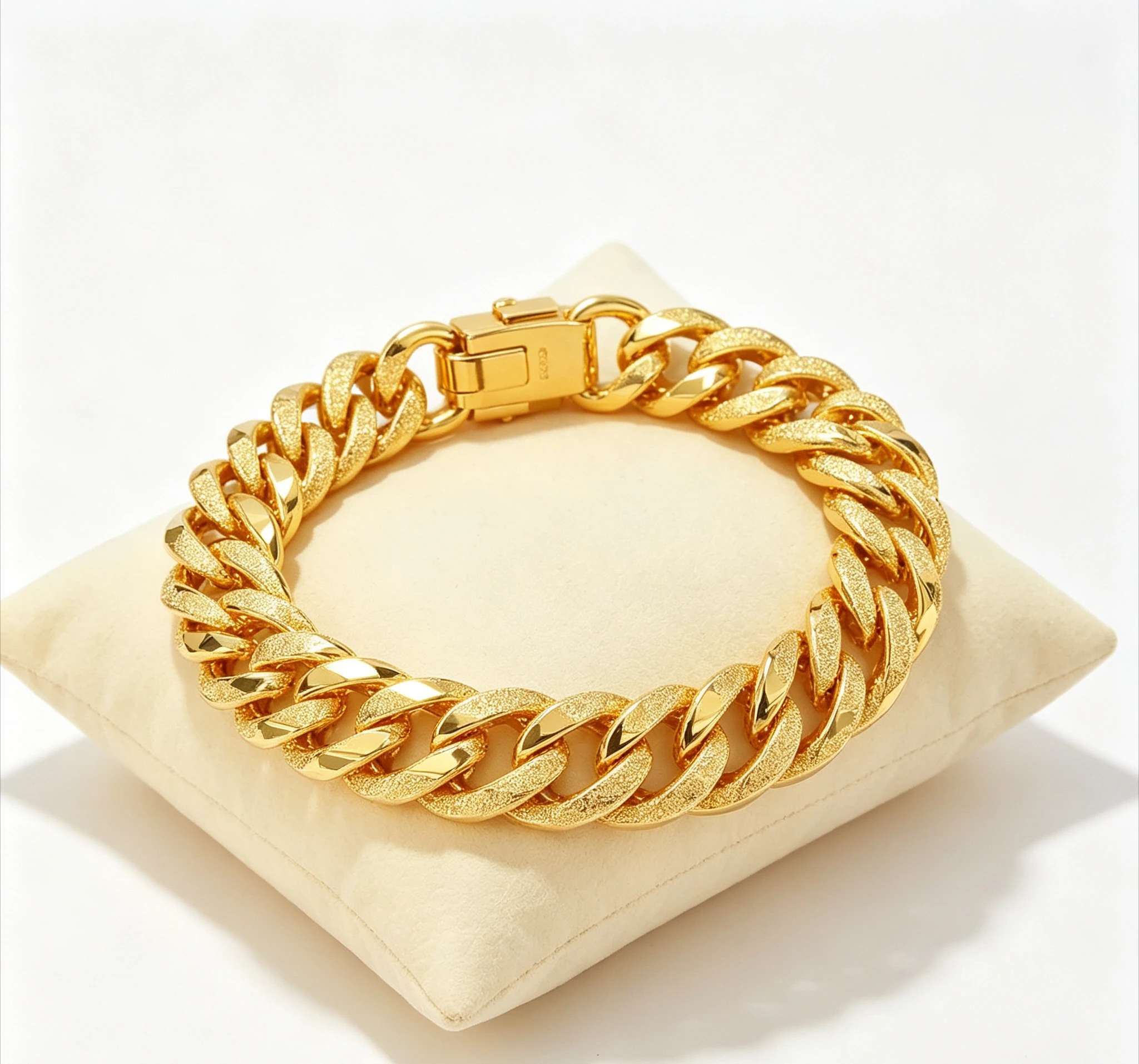 Real Gold Horse Whip Bracelet Twist 24k Gold 15mm Watch Chain Giving gifts for friends