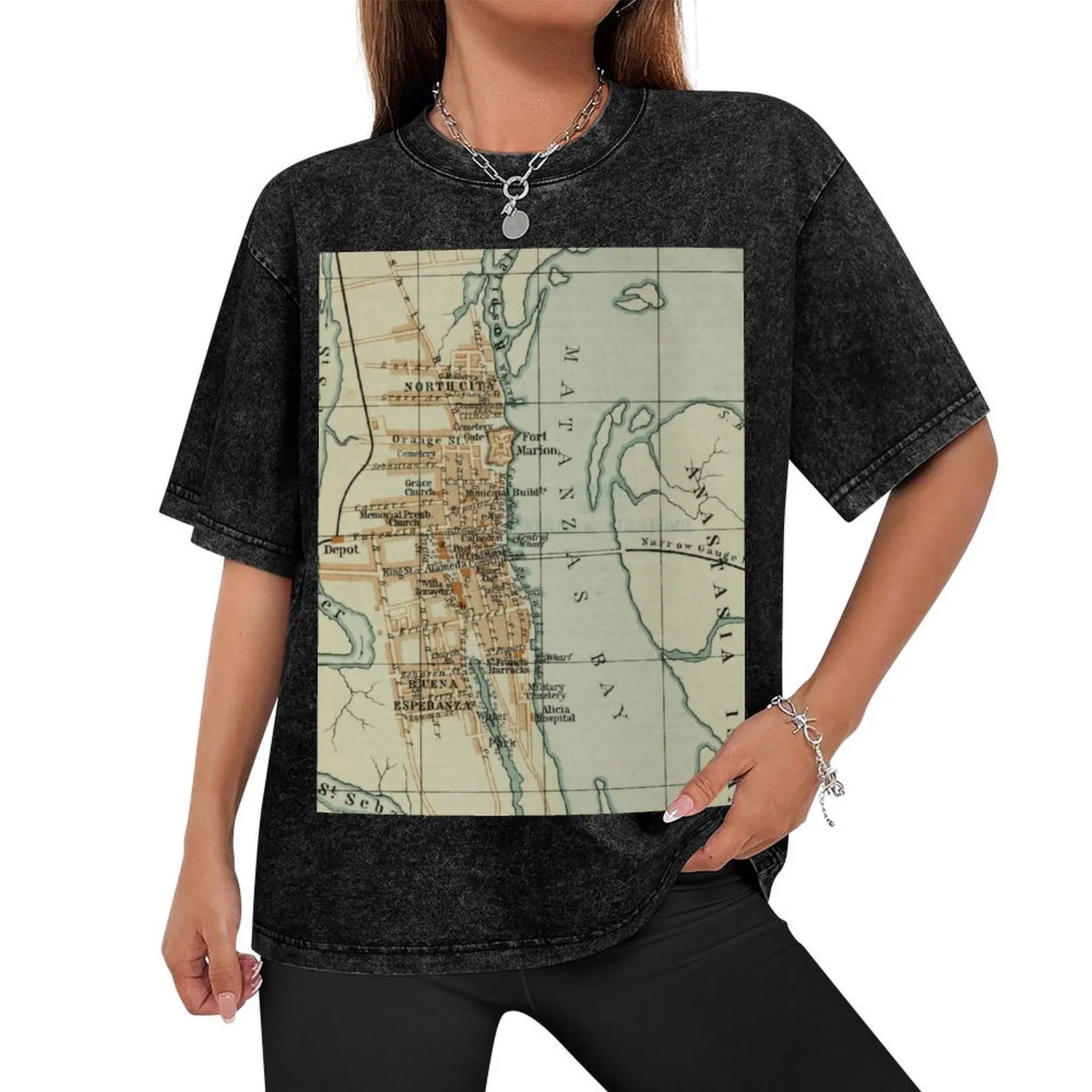 Vintage Map of St Augustine FL (1904) T-Shirt Anime t-shirt football t shirt Men's t-shirts