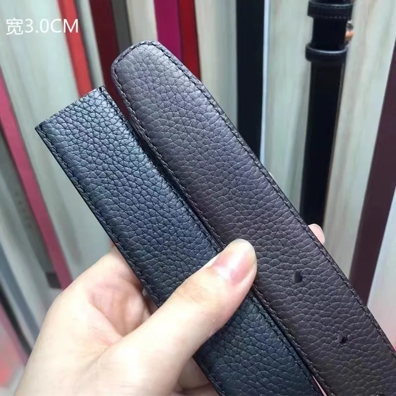 メンズ-30cm-トップグレイン牛革ベルトストラップ、バックルなし、フェラガモ-8-型バックルに適合、交換可能