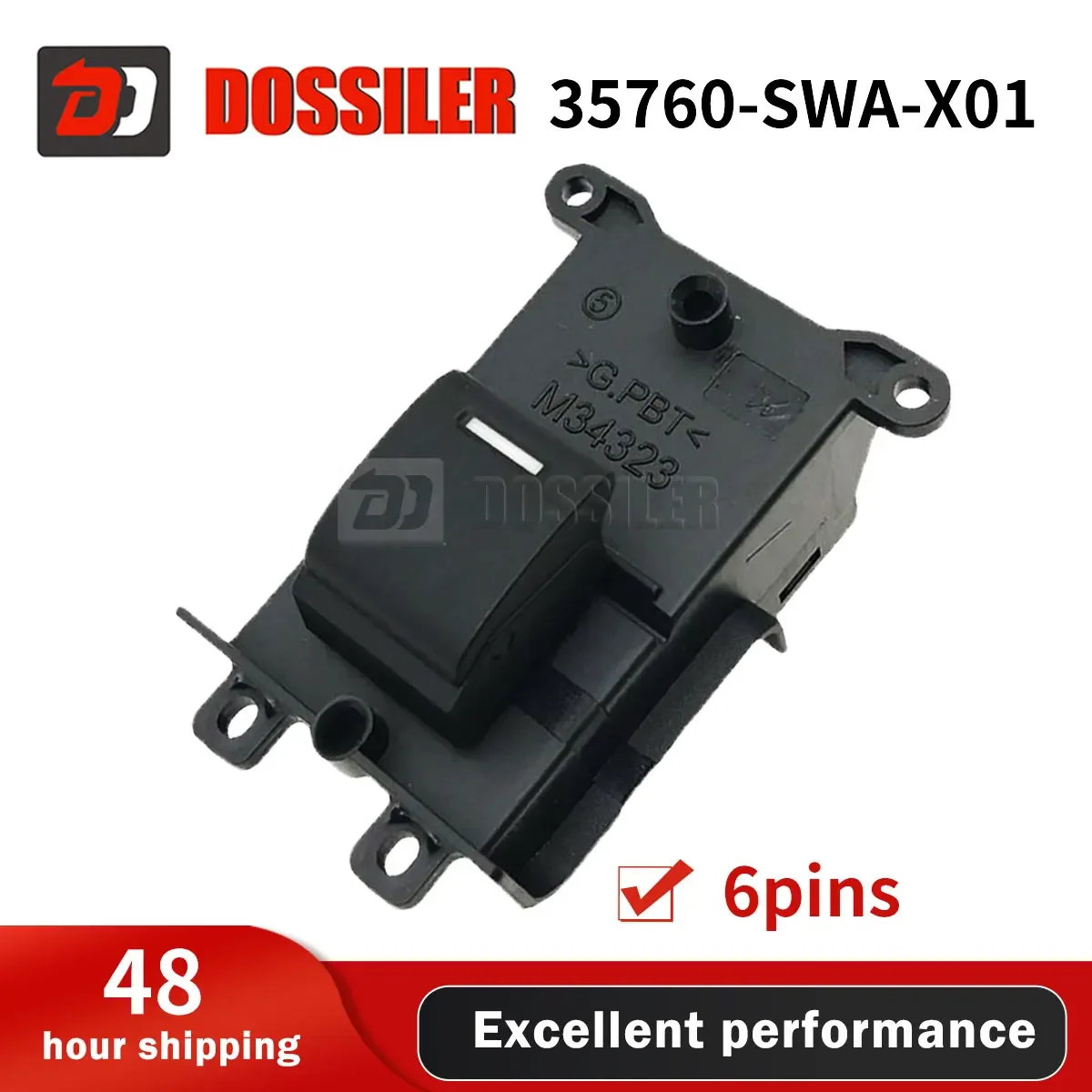 

35760-SWA-X01 Dossiler Electric Window Control Switch Right Rear Passenger Button For Honda CR-V 2007-2011 35760-SWA-J01 6 Pins