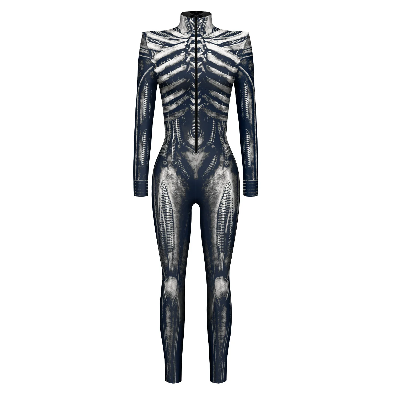Mechanischer Roboter Punk Jumpsuit Catsuit Sexy Damen Cosplay Kostüme Zentai Performance Halloween Weihnachtsfeier Bodysuit – Detail 4