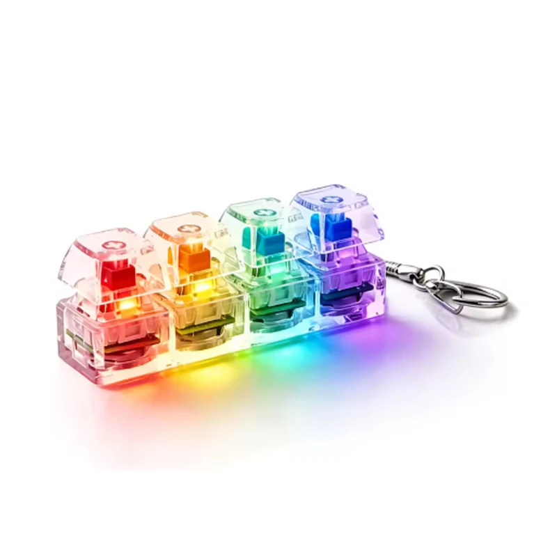 4/9 Keys Mechanical Keyboard Axis Tester LED Toy with Lights for Relief Decompression Calming Accessories Gadget for Adults Kids