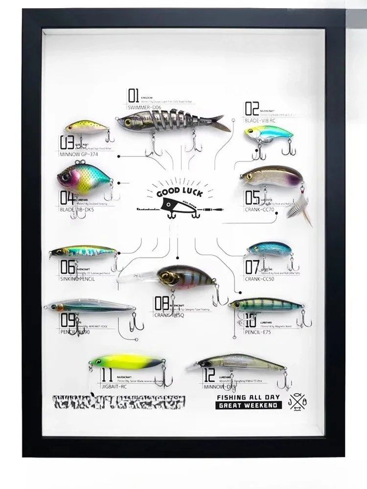 Lure bait display frame fake bait photo frame angler boyfriend gift peripheral