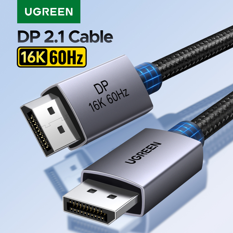  UGREEN DisplayPort Cable DP 2.1 16K 8K 4K 60Hz HDR Video Audio Cable for PC Laptop TV Monitor Projector Camera Compatible with P 