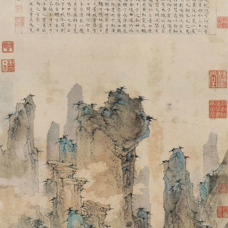 الفن الكلاسيكي الصيني القديم ، منتج جديد من سلالة مينغ تشيو يينغ ، متحف شيان شان يو جي ، ديكور المنزل