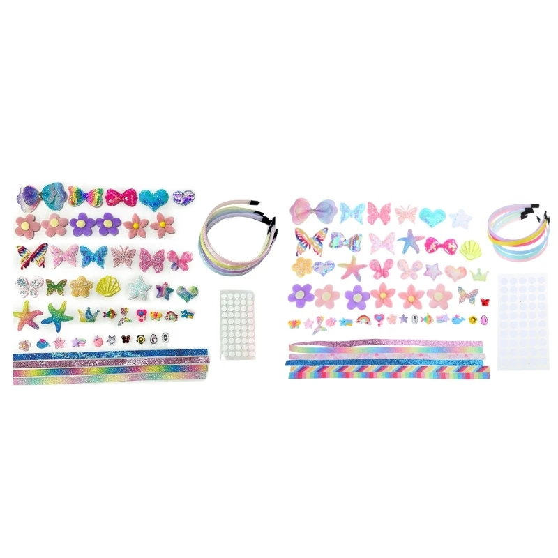 

Handicraft Headband DIY Kits for Girls Colorful Glittering Hairhoop Jewelry Set for Kindergarten Party Favor Craft Gift