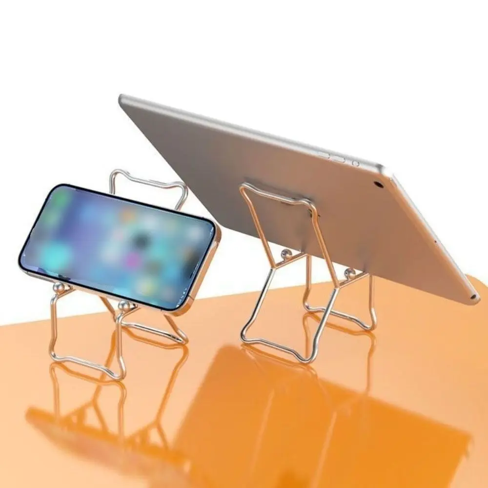 2Pcs Creative Desktop Chair Phone Stand Cute Universal Mini Stool Phone Bracket Decorative Ornaments Stainless Steel