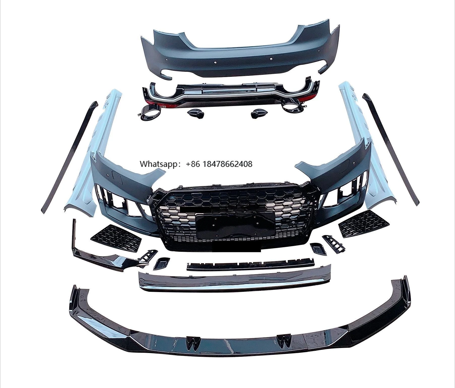 

Auto Body System Modified Car Front Bumper with Grille Front Lip for A5 2017-2020 RS5 Body Kit