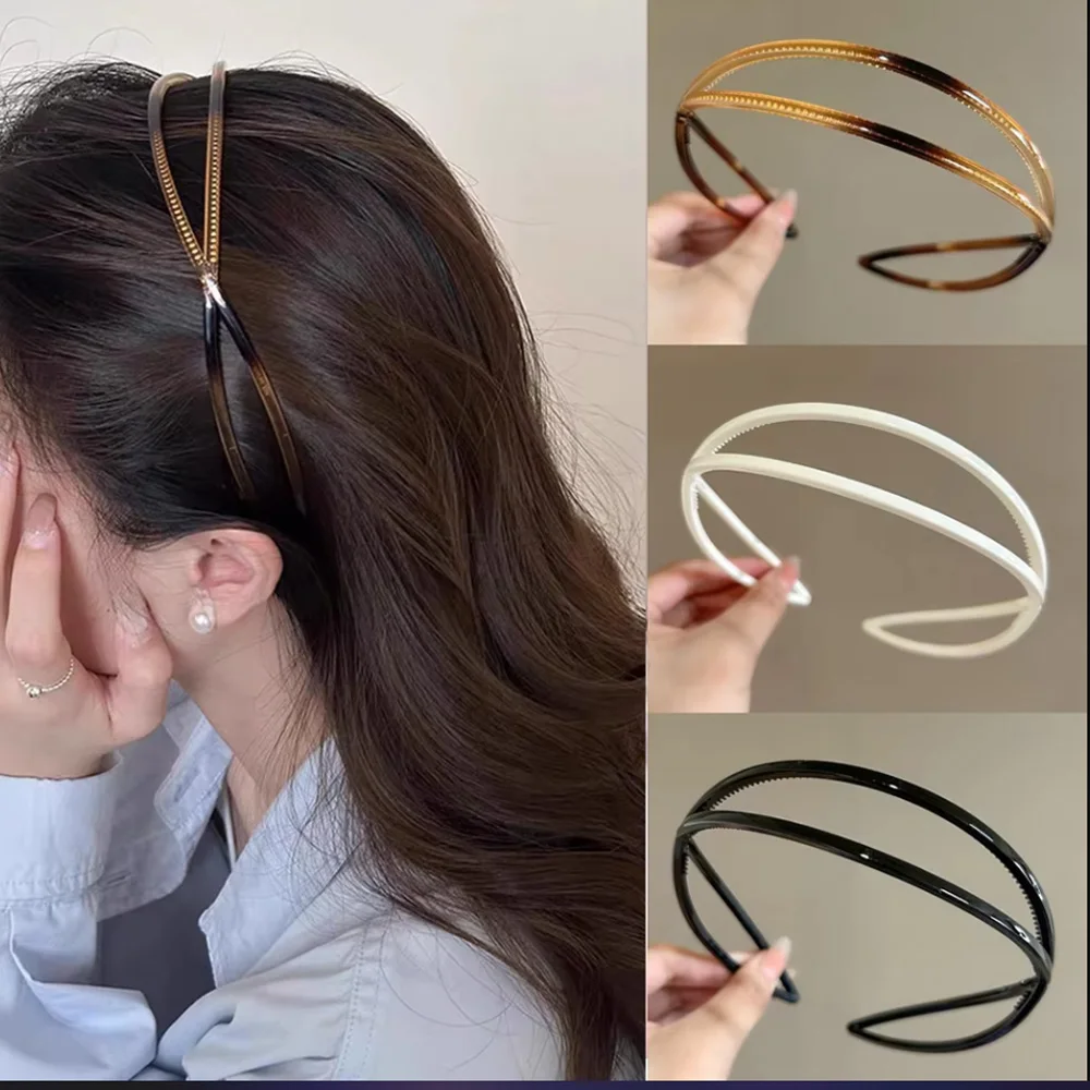 

1/3 PCS Oval Headband Elastic Hair Hoops Women Headbands Hair Band Girls Fashion Korean Headwear Coffee Accessories