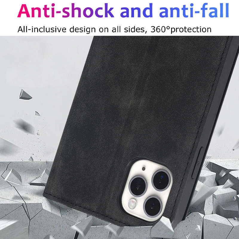محفظة جلدية قابلة للطي غطاء هاتف آيفون 11 برو XS ماكس XR X 7 8 6 6s Plus SE فاخر ماتي فرك حافظة حماية مقاومة للصدمات #4