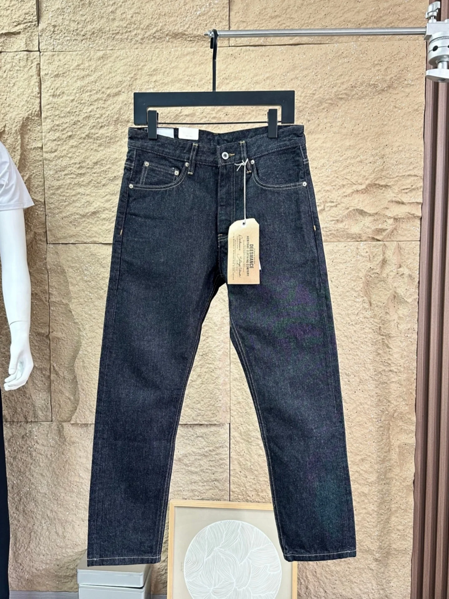 

Bla Casual Straight Leg Thi Jeans Men's Spring Autumn New Sle Retro American Sle Cotton Denim Pants Leisure Faion