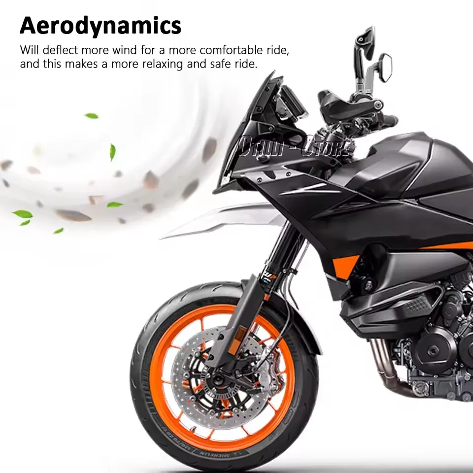 ل DUKE 790 ADVENTURE ADV890 Adventure Adv 2024 الزجاج الأمامي للزجاج الأمامي فيسر شاشة منحرف ملحقات الدراجة النارية #3