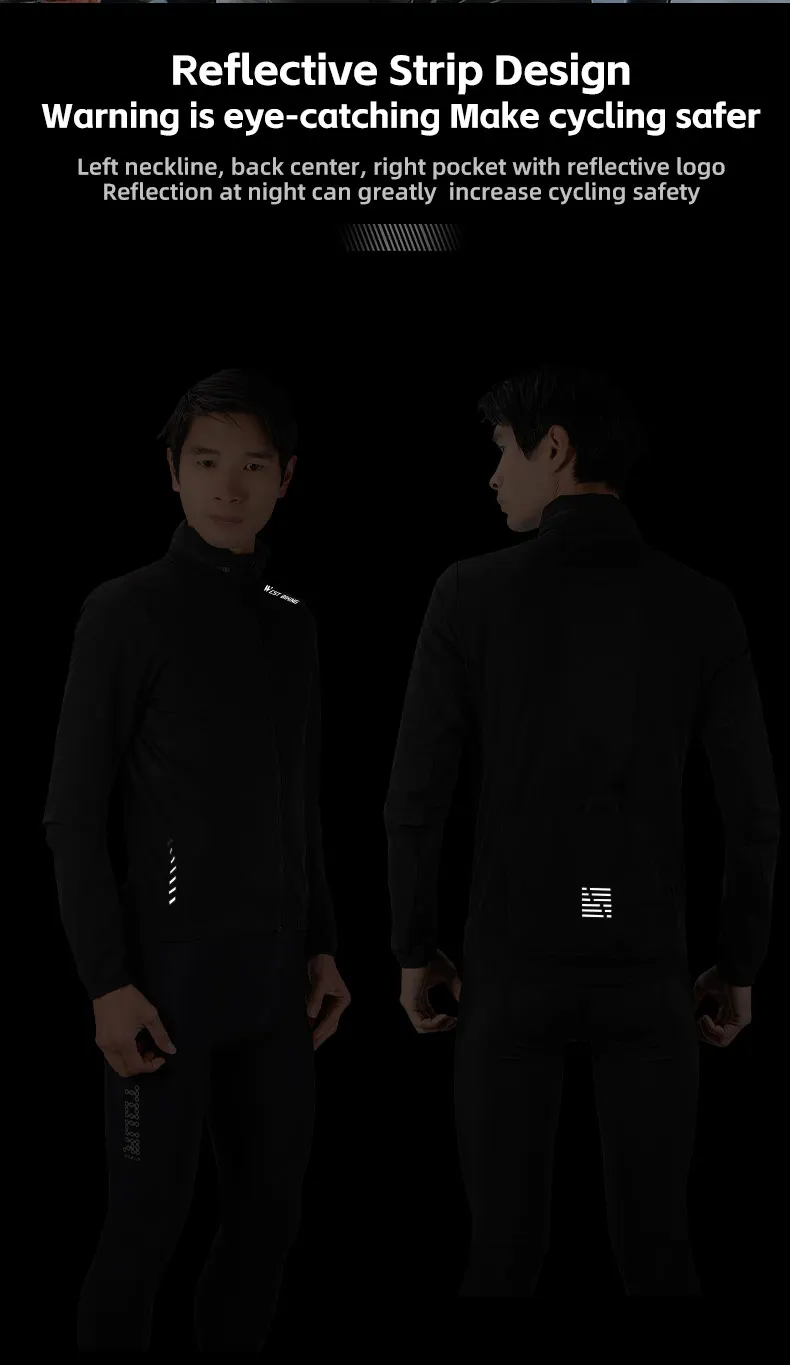 WEST BIKING Herren-Fahrradjacke, leichte, winddichte Fahrradjacke, atmungsaktive Frühlings- und Herbstjacke, Windbreaker mit Kapuze, Sportbekleidung. – Detail 10